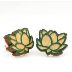 Lotus Laser Cut Light Weight Stud Earrings Made In The USA